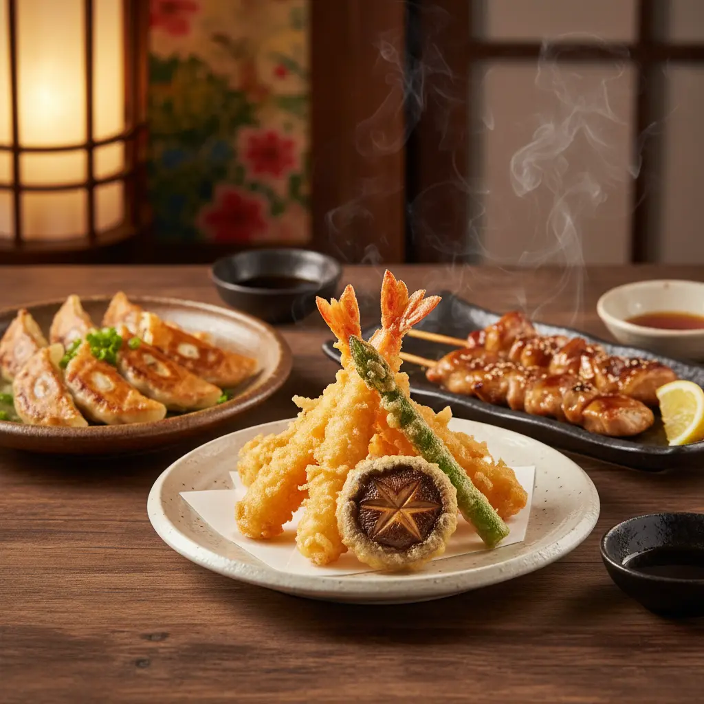 Hot Japanese small plates: tempura, gyoza, yakitori